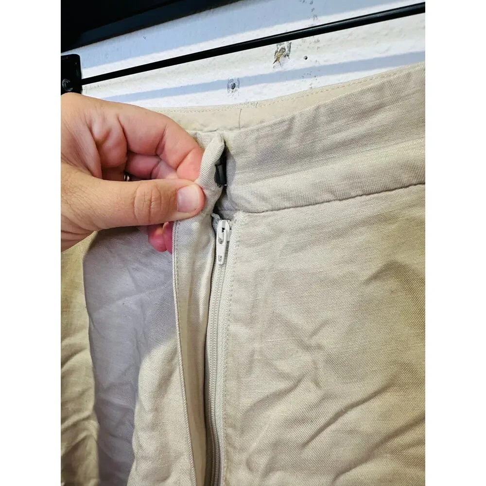 Anine Bing Women's Off-White Wide-Leg Front Zipper Lyra Trousers Pants Size 34